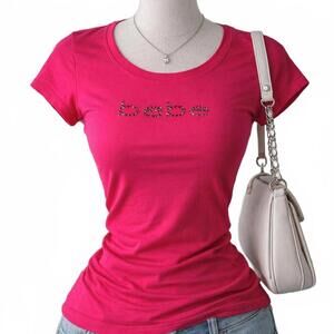 Bebe rhinestone logo tee